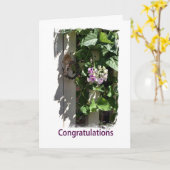 Glückwunsch - Tor mit Blume Karte (Gelbe Blume)