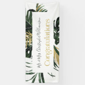 Glückwunsch Tropical Floral Wedding Banner (Vertikal)