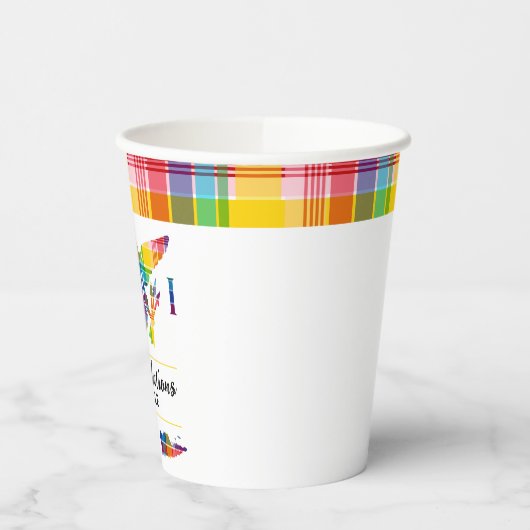 Glückwunsch U.S. Jungfrau Inseln Madras Flag & Isl Pappbecher (Links)