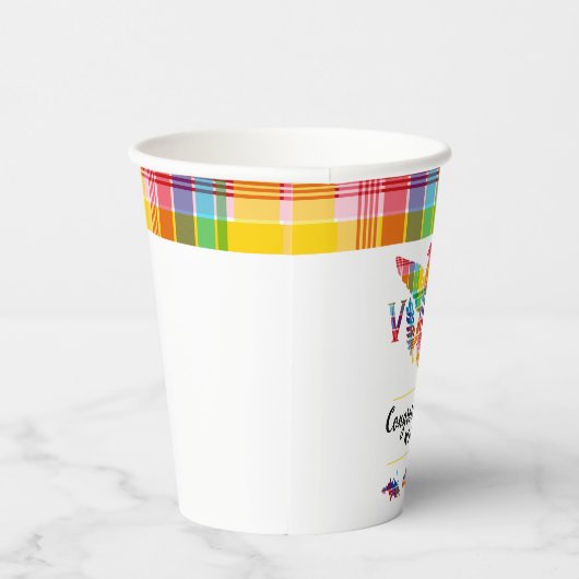 Glückwunsch U.S. Jungfrau Inseln Madras Flag & Isl Pappbecher (Rechts)