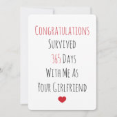 Glückwunsch überlebt 365 Tage Feiertagskarte (Vorderseite)