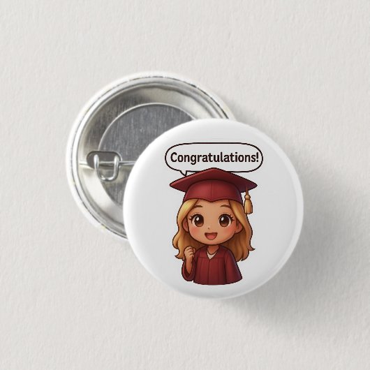 Glückwunsch und Shine-Bright-Taste Button (Vorne & Hinten)