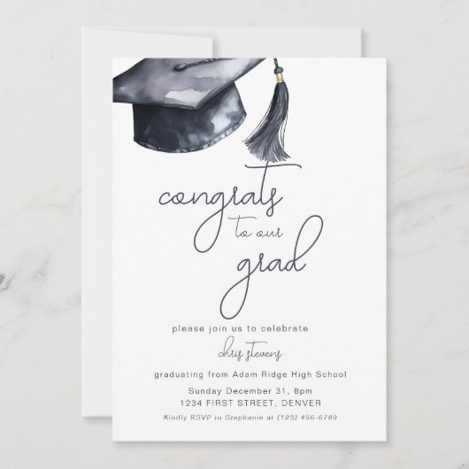 Glückwunsch unserer Grad-Party Einladung (Vorderseite)