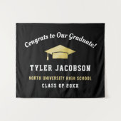 Glückwunsch unserer Graduate Black and Gold Custom Wandteppich (Vorderseite (Horizontal))