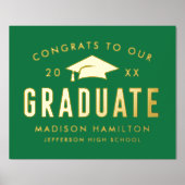 Glückwunsch unserer Graduate Green Graduation Part Foliendrucke (Vorderseite)