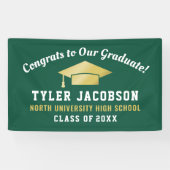 Glückwunsch unserer Graduate Green und Gold Custom Banner (Horizontal)