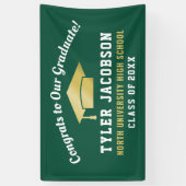 Glückwunsch unserer Graduate Green und Gold Custom Banner (Vertikal)