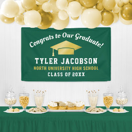 Glückwunsch unserer Graduate Green und Gold Custom Banner