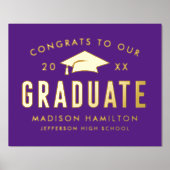 Glückwunsch unserer Graduate Lila Graduate Party Foliendrucke (Vorderseite)