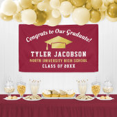 Glückwunsch unserer Graduate Red and Gold Custom Banner