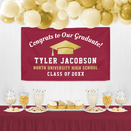 Glückwunsch unserer Graduate Red and Gold Custom Banner