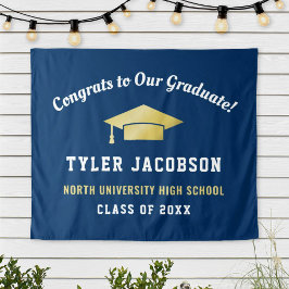 Glückwunsch unserer Graduiertenschiff- und Goldmed Wandteppich