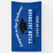 Glückwunsch unserer Royal Blue Black Graduate Banner (Vertikal)