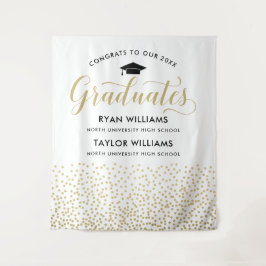 Glückwunsch unseres Goldenen Konfetti-Party Wandteppich