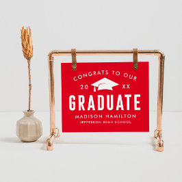 Glückwunsch unseres Graduate Red Graduation Party- Poster