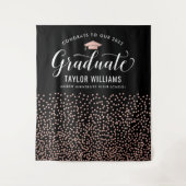 Glückwunsch unseres Graduate Rose Gold Confetti Pa Wandteppich (Vorderseite)