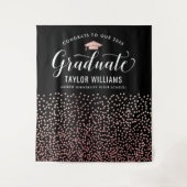 Glückwunsch unseres Graduate Rose Gold Confetti Pa Wandteppich (Vorderseite)