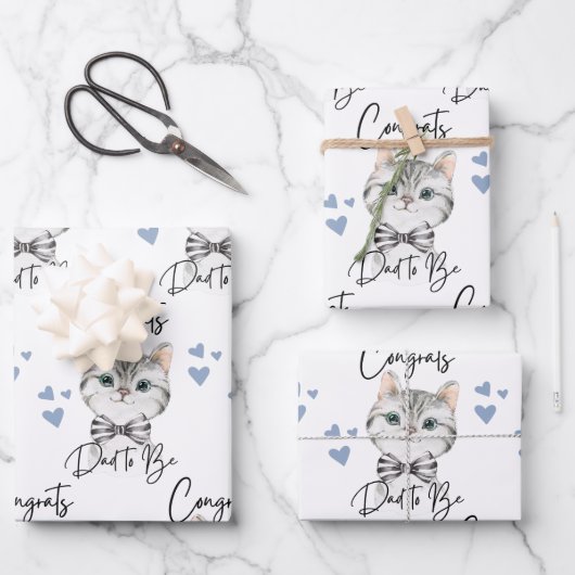 Glückwunsch Vater zum Verpacken von Papierblättern Geschenkpapier Set (Vorderseite)