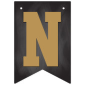 Glückwunsch-Vintages Tafel-Schwarz-Gold Wimpelkette (Dritte Fahne)