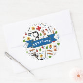 Glückwunsch von Abschlüssen in der Krankenpflege Runder Aufkleber (Umschlag)