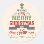 Glückwunsch von Navidad Runder Aufkleber (Vorderseite)