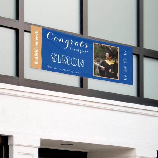 Glückwunsch von Our Grad Blue Banner (Äußeres Gebäude)