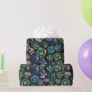 Glückwunsch-Wasserfarbe Grüne Kleeblätter Geschenkpapier