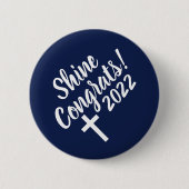 Glückwunsch Weiße Zeit, Abschluss Blau zu überwind Button (Vorderseite)