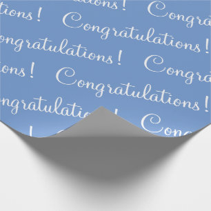 Glückwunsch White Script Blue Abschluss Geschenkpapier