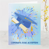 GLÜCKWUNSCH, ZIEL GECHIEVT!!! KARTE (Gelbe Blume)