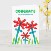 Glückwunsch zu Adoption Balloon Blume Karte (Gelbe Blume)