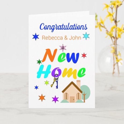 Glückwunsch zu einer neuen Zuhause Karte (Gelbe Blume)