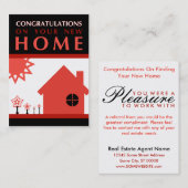 Glückwunsch zu Ihrer neuen Zuhause (rote Formen) Empfehlungskarte (Vorne/Hinten)