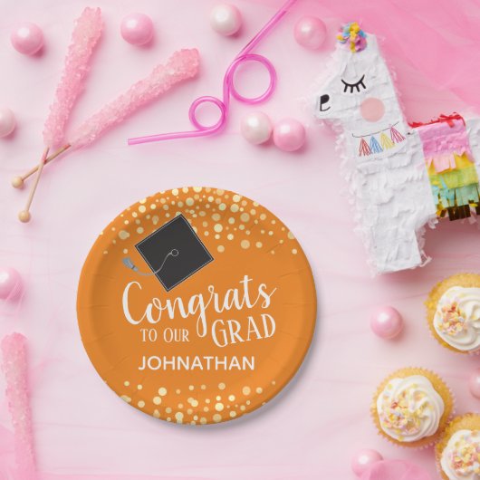 Glückwunsch zu "Unser Grad" mit Individuelle Name Pappteller (Party)