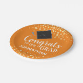 Glückwunsch zu "Unser Grad" mit Individuelle Name Pappteller (Schrägansicht)