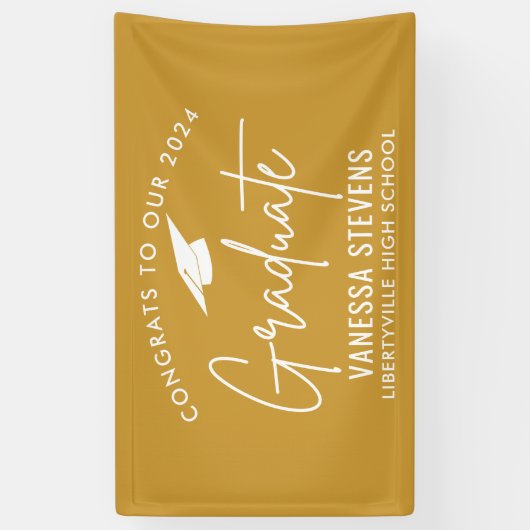 Glückwunsch zu unserem 202X Graduate Gold Banner (Vertikal)