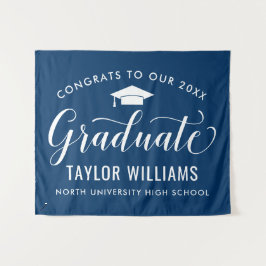 Glückwunsch zu unserem Abschluss der Graduate Navy Wandteppich
