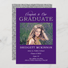 Glückwunsch zu unserem Absolventen Silver Glitzer Ankündigung