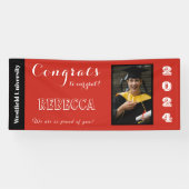 Glückwunsch zu unserem Grad Red Background Banner (Horizontal)