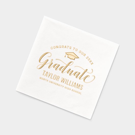 Glückwunsch zu unserem Graduate Elegante Script Servietten Mit Folie (Links)