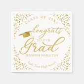 Glückwunsch zu unserem Grand Gold White Abschluss Serviette (Vorderseite)