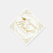 Glückwunsch zu unserem Grand Gold White Abschluss Serviette (Ecke)