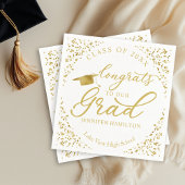 Glückwunsch zu unserem Grand Gold White Abschluss Serviette