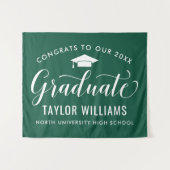 Glückwunsch zu unserem grünen Abschluss Wandteppich (Vorderseite (Horizontal))