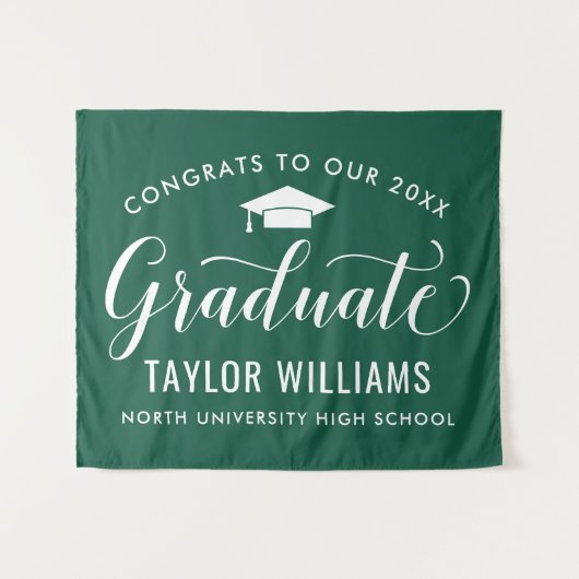 Glückwunsch zu unserem grünen Abschluss Wandteppich (Vorderseite (Horizontal))