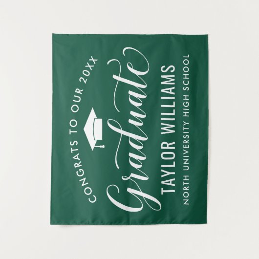 Glückwunsch zu unserem grünen Abschluss Wandteppich (Vorderseite)