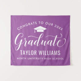 Glückwunsch zu unserem Lila Abschluss Wandteppich