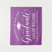 Glückwunsch zu unserem Lila Abschluss Wandteppich (Vorderseite)