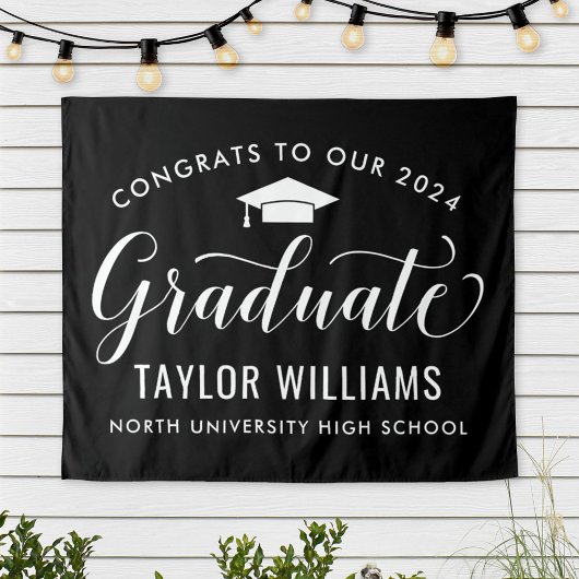 Glückwunsch zu unserem Schwarzen Abschluss 2023 Wandteppich