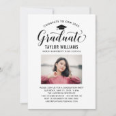 Glückwunsch zu unserem Schwarzen Script-Foto Einladung (Vorderseite)